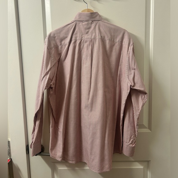 Maroon and white striped button down - Picture 2 of 3